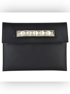 J.J. Winters Black Leather Billie Tech Case/ Clutch